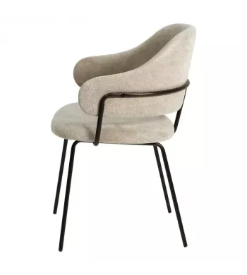 Chaise repas tissu sable - EZRA