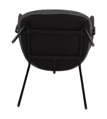 Chaise repas tissu gris foncé - EZRA