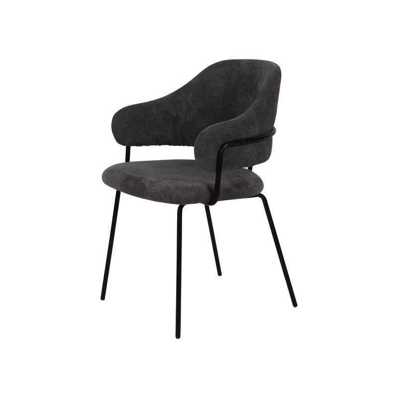 Chaise repas tissu gris foncé - EZRA