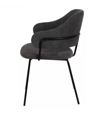Chaise repas tissu gris foncé - EZRA