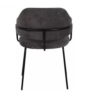 Chaise repas tissu gris foncé - EZRA