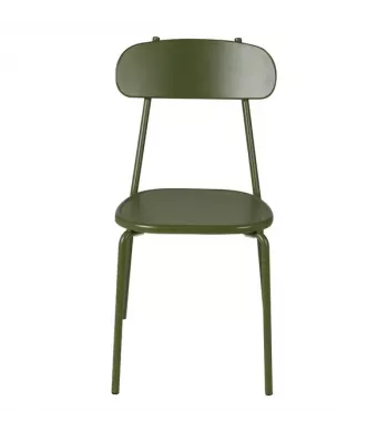 Chaise repas outdoor métal vert foncé - FOX