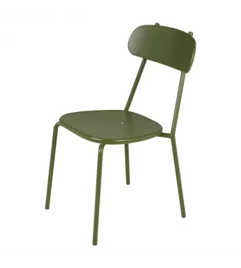 Chaise repas outdoor métal vert foncé - FOX