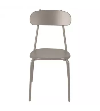 Chaise repas outdoor métal taupe - FOX