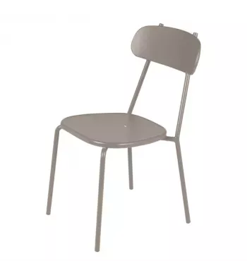 Chaise repas outdoor métal taupe - FOX