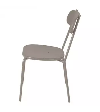 Chaise repas outdoor métal taupe - FOX