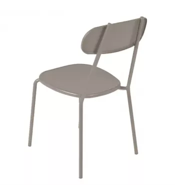 Chaise repas outdoor métal taupe - FOX