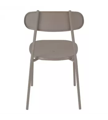 Chaise repas outdoor métal taupe - FOX