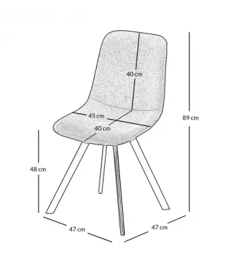 Chaise en tissu gris - CARL