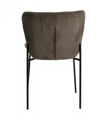 Chaise repas velours côtelé gris foncé - HOLDEN