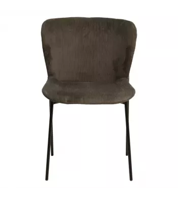 Chaise repas velours côtelé gris foncé - HOLDEN
