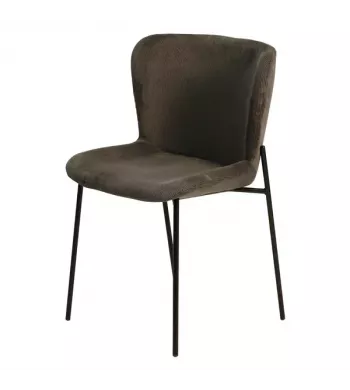Chaise repas velours côtelé gris foncé - HOLDEN
