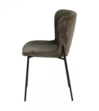 Chaise repas velours côtelé gris foncé - HOLDEN