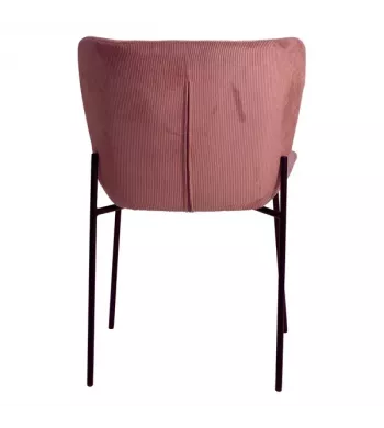 Chaise repas velours côtelé Rose - HOLDEN