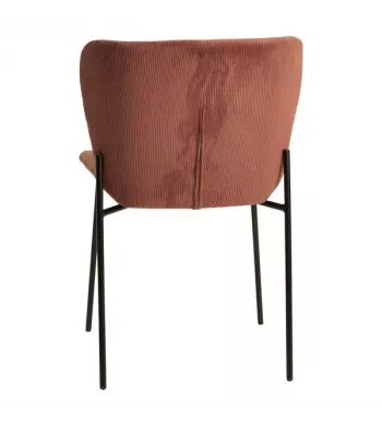 Chaise repas velours côtelé rouge - HOLDEN