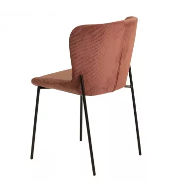 Chaise repas velours côtelé rouge - HOLDEN