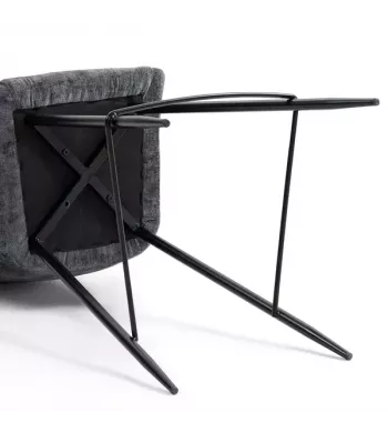 Chaise snack tissu chenille gris - HIBIS