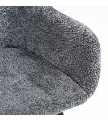 Chaise snack tissu chenille gris - HIBIS