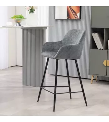 Chaise snack tissu chenille gris - HIBIS