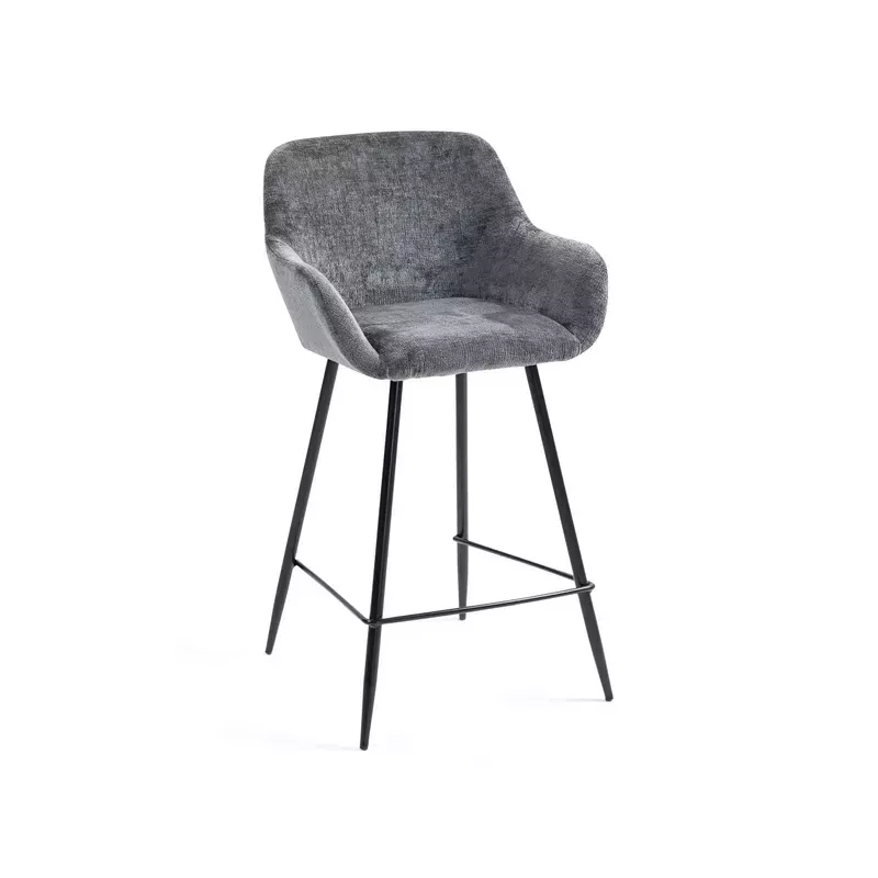 Chaise snack tissu chenille gris - HIBIS