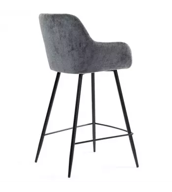 Chaise snack tissu chenille gris - HIBIS