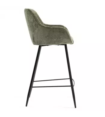 Chaise snack tissu chenille kaki - HIBIS