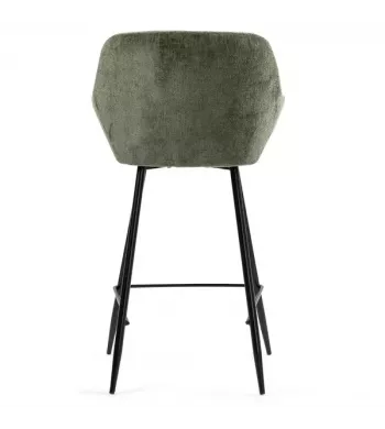 Chaise snack tissu chenille kaki - HIBIS