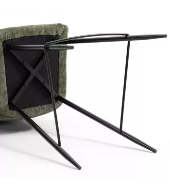 Chaise snack tissu chenille kaki - HIBIS