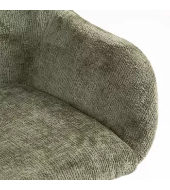 Chaise snack tissu chenille kaki - HIBIS