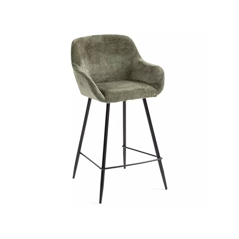 Chaise snack tissu chenille kaki - HIBIS