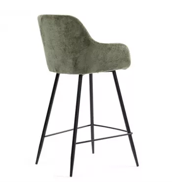 Chaise snack tissu chenille kaki - HIBIS