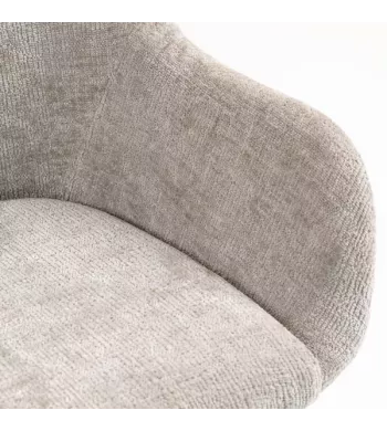 Chaise snack tissu chenille taupe - HIBIS