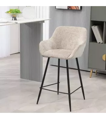 Chaise snack tissu chenille taupe - HIBIS