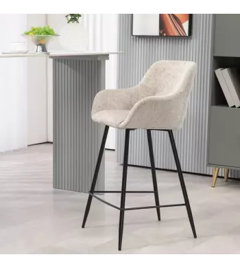 Chaise snack tissu chenille taupe - HIBIS