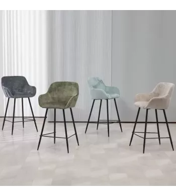 Chaise snack tissu chenille taupe - HIBIS