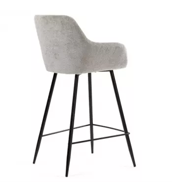 Chaise snack tissu chenille taupe - HIBIS