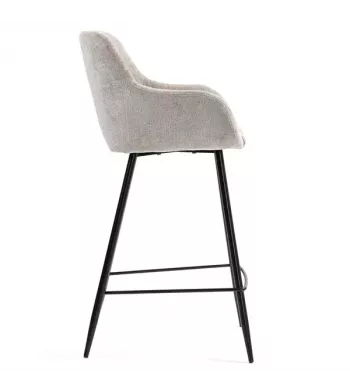 Chaise snack tissu chenille taupe - HIBIS