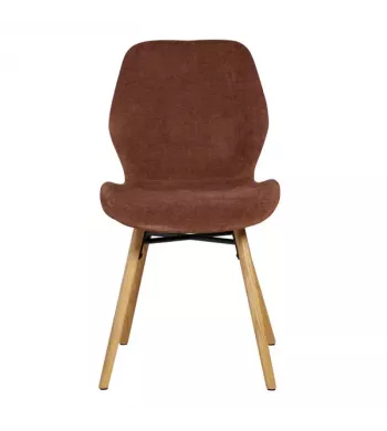 Chaise tissu soft touch acajou - KERI