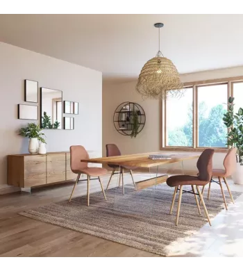 Chaise tissu soft touch acajou - KERI