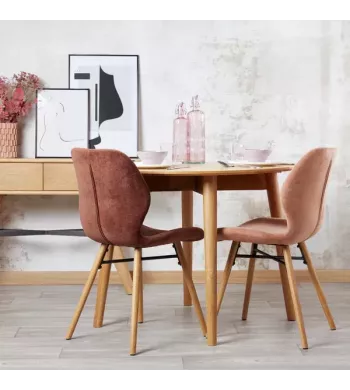 Chaise tissu soft touch acajou - KERI