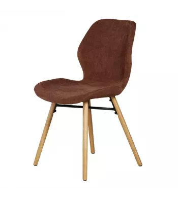 Chaise tissu soft touch acajou - KERI