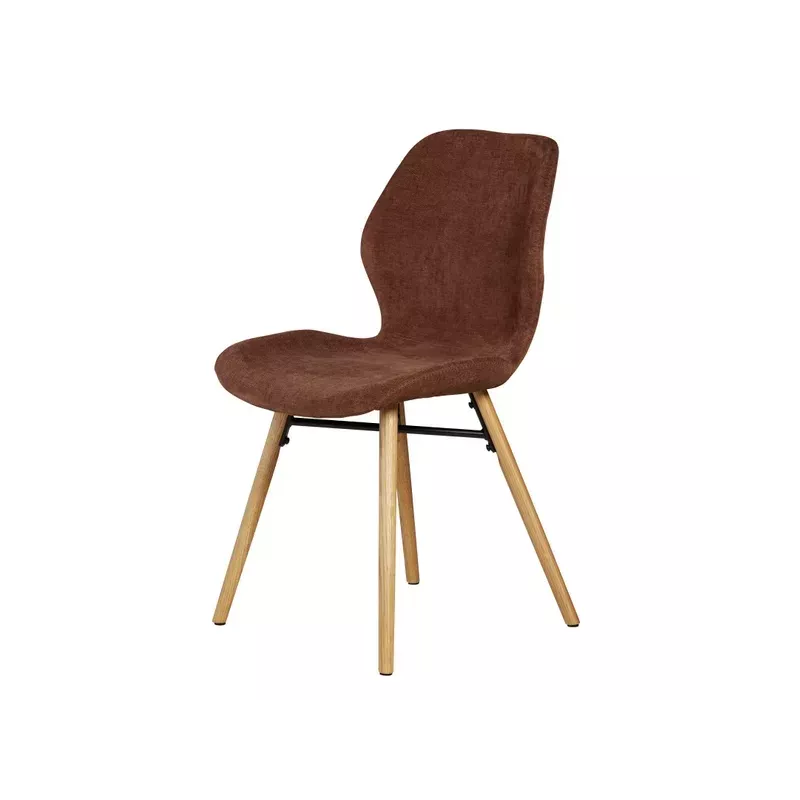Chaise tissu soft touch acajou - KERI