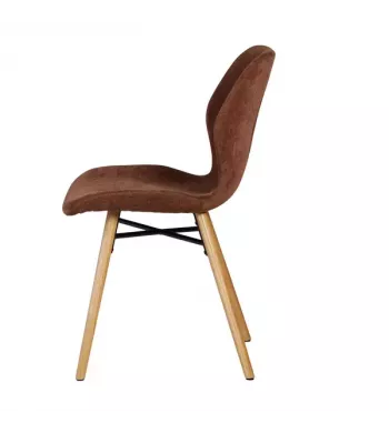 Chaise tissu soft touch acajou - KERI