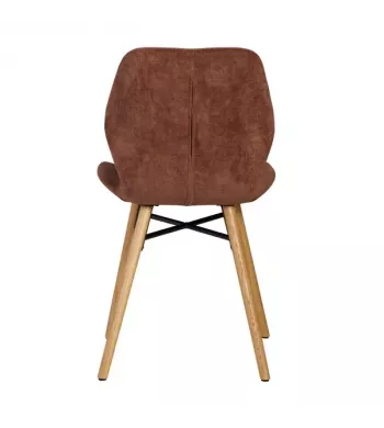 Chaise tissu soft touch acajou - KERI