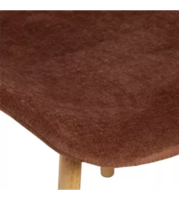 Chaise tissu soft touch acajou - KERI