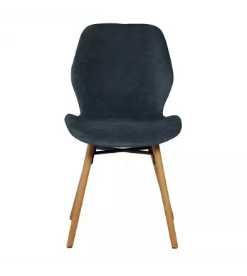 Chaise tissu soft touch bleu foncé - KERI