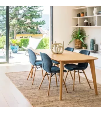 Chaise tissu soft touch bleu foncé - KERI