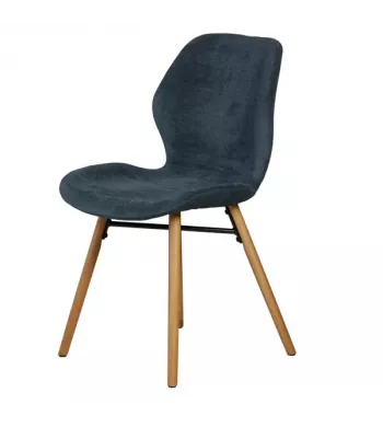 Chaise tissu soft touch bleu foncé - KERI