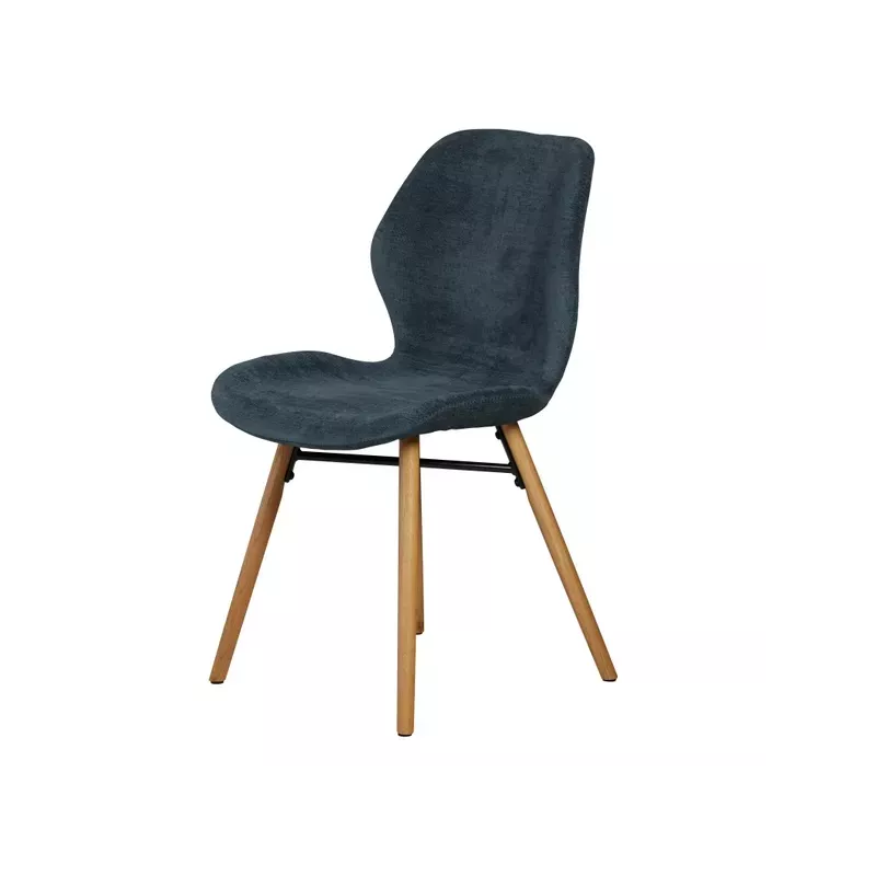 Chaise tissu soft touch bleu foncé - KERI