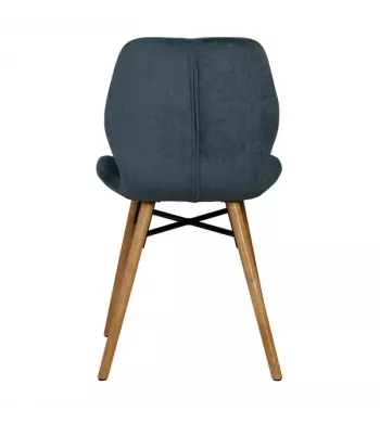 Chaise tissu soft touch bleu foncé - KERI